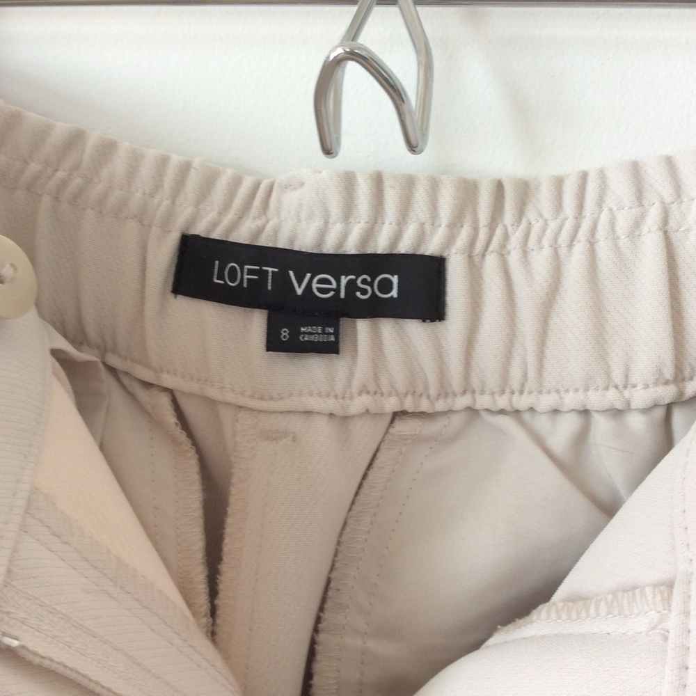 LOFT Versa Work Pants Cream Wide Leg Pleated Womens Size 8 - Picture 2 of 5